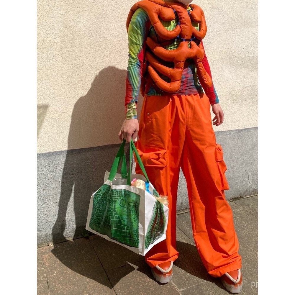 Croc "Print" Reusable Shopping Tote in Green - Picture 6 of 15